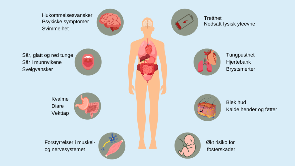 Hva skjer hvis kroppen får for lite folat?