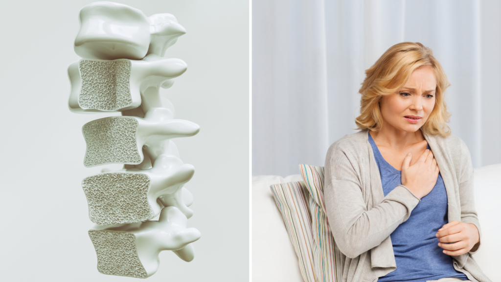 Kvinner i overgangsalderen har økt risiko for benskjørhet og hjerte- og karsykdommer.